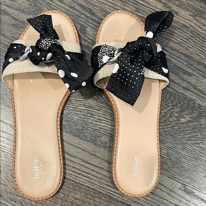 Botkier Women's Black and Cream Leather Sandals